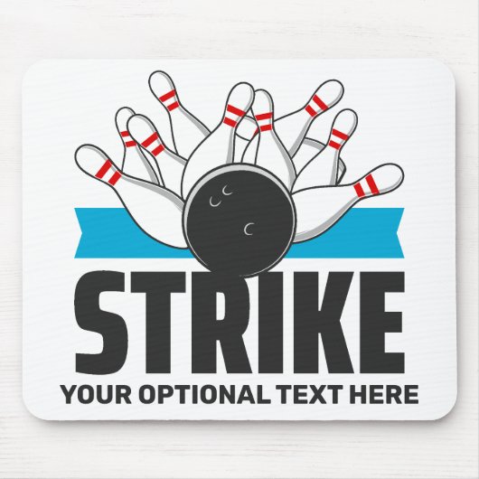 Bowling-Strike für benutzerdefinierten Text Mousepad (Vorne)