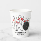 Bowling-Strike für benutzerdefinierten Text Pappbecher (Rückseite)