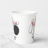 Bowling-Strike für benutzerdefinierten Text Pappbecher (Rechts)