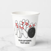 Bowling-Strike für benutzerdefinierten Text Pappbecher (Vorderseite)