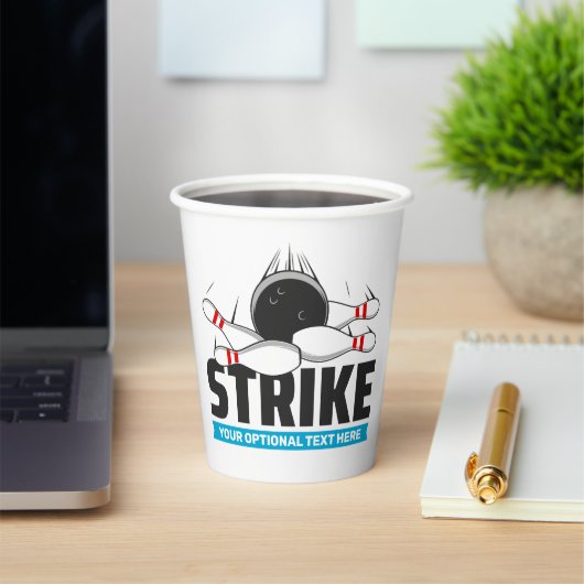 Bowling-Strike für benutzerdefinierten Text Pappbecher (InSitu)
