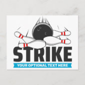 Bowling-Strike für benutzerdefinierten Text Postkarte (Vorderseite)