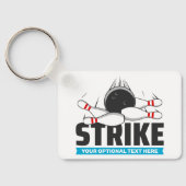 Bowling-Strike für benutzerdefinierten Text Schlüsselanhänger (Rückseite)