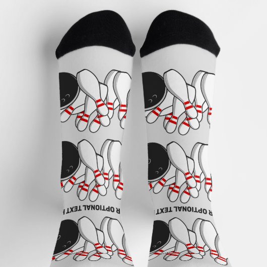 Bowling-Strike für benutzerdefinierten Text Socken (Oben)