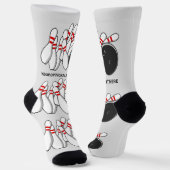 Bowling-Strike für benutzerdefinierten Text Socken (Gewinkelt)