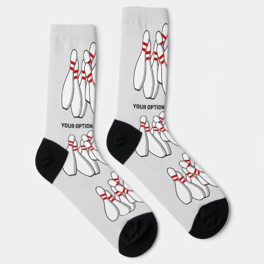 Bowling-Strike für benutzerdefinierten Text Socken (Rechts)