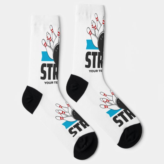 Bowling-Strike für benutzerdefinierten Text Socken (Rechts)