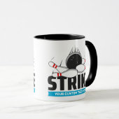 Bowling-Strike für benutzerdefinierten Text Tasse (VorderseiteRechts)