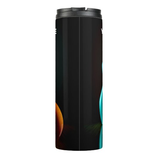 Bowling-Strike für benutzerdefinierten Text Thermosbecher (Rückseite)