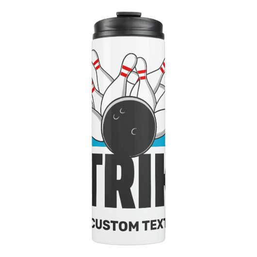 Bowling-Strike für benutzerdefinierten Text Thermosbecher (Vorderseite)