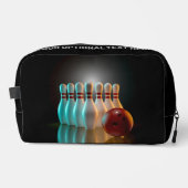 Bowling-Strike für benutzerdefinierten Text Waschbeutel (Vorderseite)