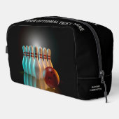 Bowling-Strike für benutzerdefinierten Text Waschbeutel (Rechte Ecke)