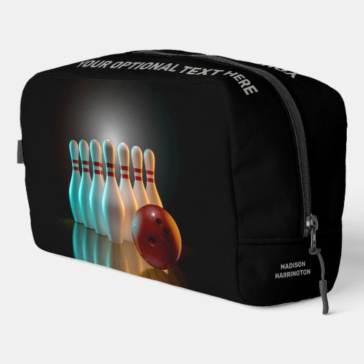 Bowling-Strike für benutzerdefinierten Text Waschbeutel (Rechte Ecke)