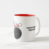 Bowling-Strike für benutzerdefinierten Text Zweifarbige Tasse (VorderseiteRechts)
