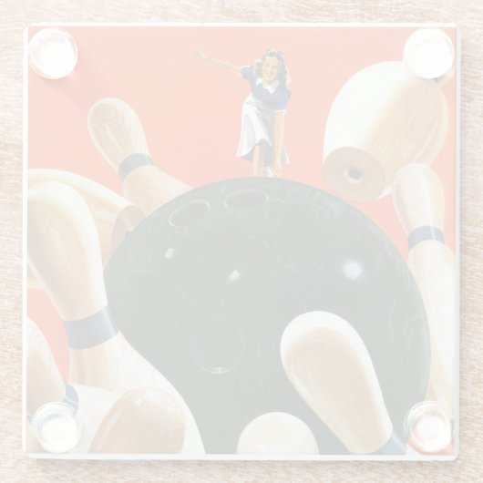 Bowling Strike Glasuntersetzer (Rückseite)