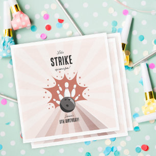 Bowling-Strike: Lass uns eine lustige Geburtstagsf Serviette