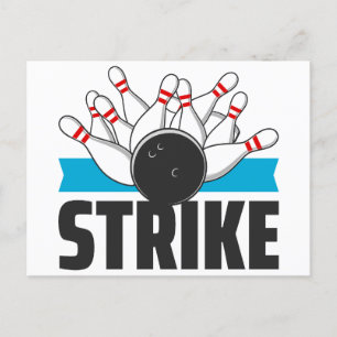 Bowling Strike Postkarte