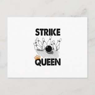 Bowling Strike Queen Tee Shirt Männer Frauen Gif Postkarte
