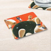 Bowling Strike Rechteckiger Pappuntersetzer (angewinkelt)