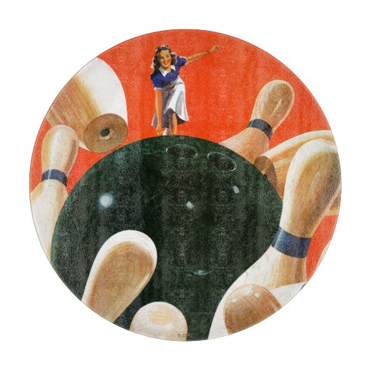 Bowling Strike Schneidebrett (Vorderseite)