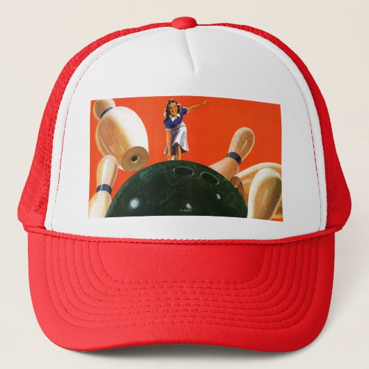 Bowling Strike Truckerkappe (Vorderseite)