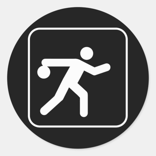 Bowling-Symbol-Sticker Runder Aufkleber (Vorderseite)