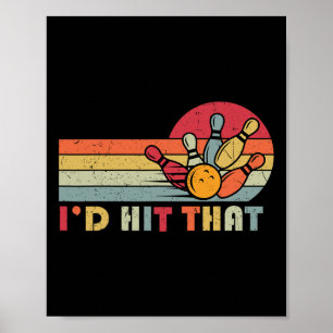 Bowling T Shirt, ich würde dieses lustige Bowler T Poster