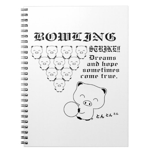 Bowling T-Shirt Notizblock (Vorderseite)