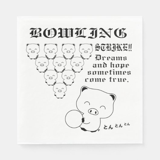 Bowling T-Shirt Serviette (Vorderseite)
