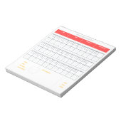 Bowling-Tabellenvorlage | 3 Spiele mit Buttonen Notizblock (Rotiert)