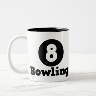 Bowling Team, Bowler Button Spaß Zweifarbige Tasse