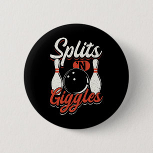 Bowling Team Buttone Strikes Splits'n Giggles Button