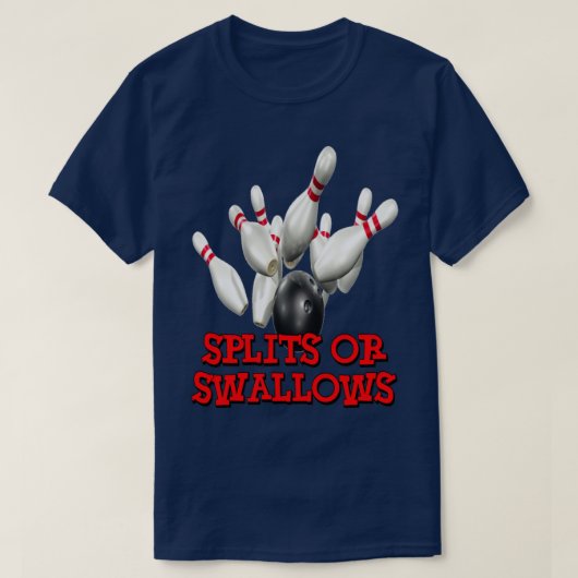 Bowling-Team spaltet oder verschluckt T-Shirt (Design vorne)