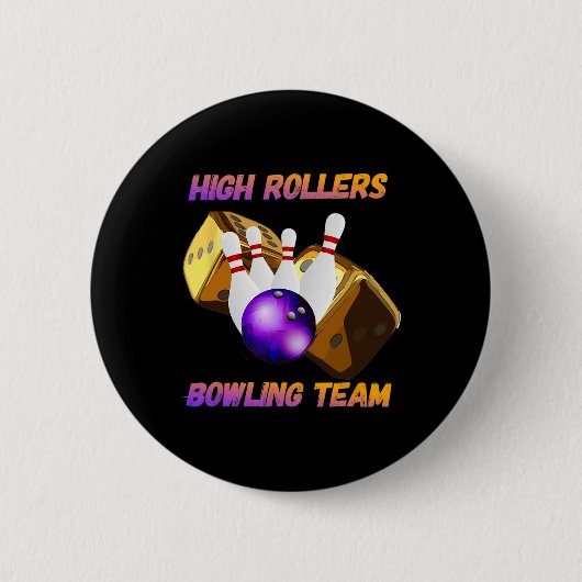 Bowling-Teamdesign mit hohen Rollen Button (Vorderseite)