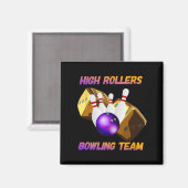 Bowling-Teamdesign mit hohen Rollen Magnet (Vorderseite/Rückseite)