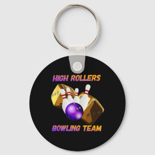 Bowling-Teamdesign mit hohen Rollen Schlüsselanhänger