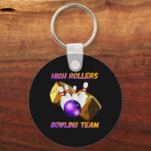 Bowling-Teamdesign mit hohen Rollen Schlüsselanhänger (Vorderseite)