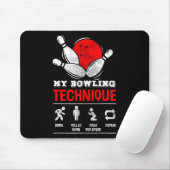 Bowling Technique Bowl League Mitglied Schwarze M Mousepad (Mit Mouse)