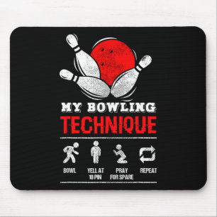 Bowling Technique Bowl League Mitglied Schwarze M Mousepad