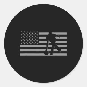 Bowling Tee Shirt - Amerikanischer Bowling Runder Aufkleber