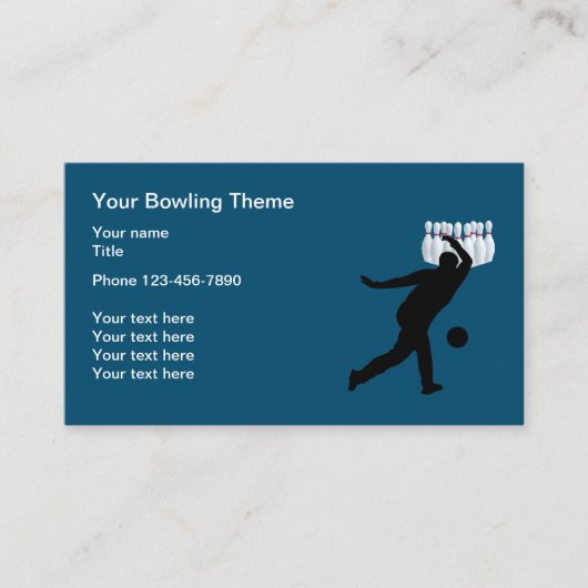 Bowling-Thema Einzigartig Visitenkarte (Vorderseite)