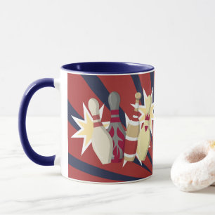 Bowling-Thema im Vintage-Stil Tasse