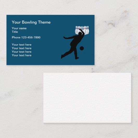 Bowling Theme Einzigartig Visitenkarte (Vorne/Hinten)