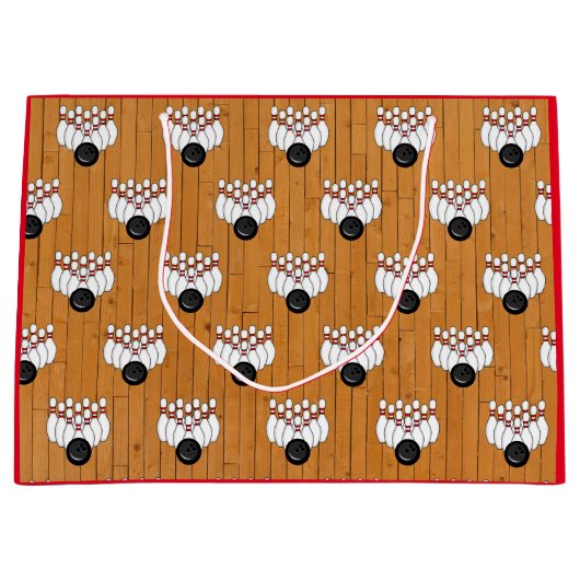 Bowling Themed Birthday Große Geschenktüte (Vorderseite)