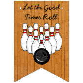 Bowling Themed Birthday Party Foto and Age Wimpelkette (Dritte Fahne)