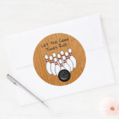 Bowling Themed Birthday Party Runder Aufkleber (Umschlag)