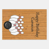 Bowling Themed Birthday Personalisiert Geschenkpapier Set (Vorderseite 2)