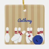 Bowling Themed Personalisiert Foto Keramikornament (Vorderseite)