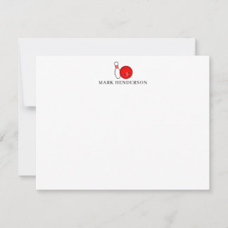 Bowling Themed Personalisiert Stationery Bowling Mitteilungskarte