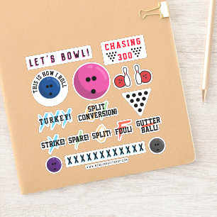 Bowling Themed Sticker Sheet